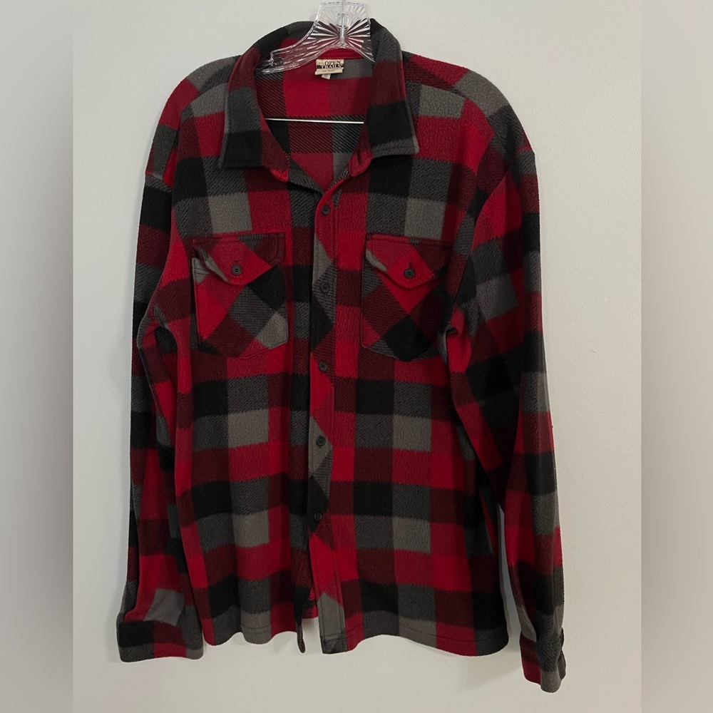 Pacific Trail Flannel Shirt Shacket Red Black Gray Size Large